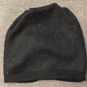Knit Hat with scattered rhinestones